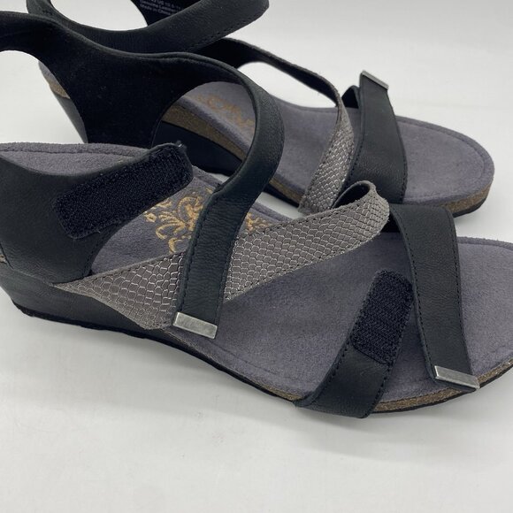 Aetrex Brynn Sandal Size 42 Quarter Strap Wedge Arch Support Plantar Fasciitis - Picture 7 of 13